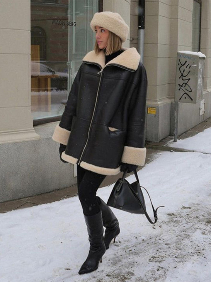 CALORA_ Marado | Elegante Warme Fur Bont Jas