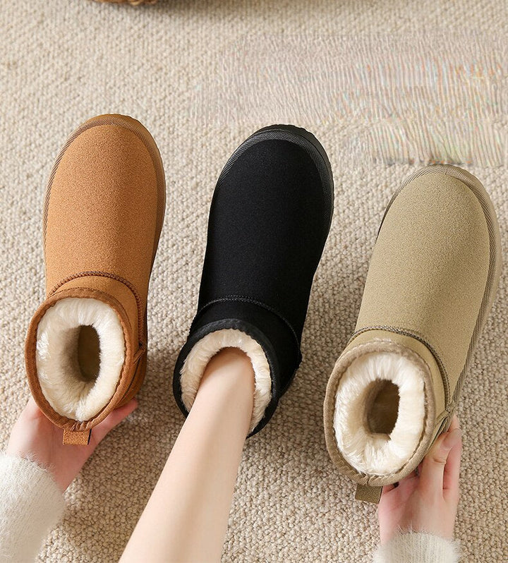 CALORA_ Marado | Herfst- enkellaarsjes met Bont - Suede Winter Laarsjes