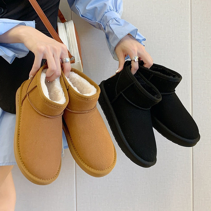 CALORA_ Marado | Herfst- enkellaarsjes met Bont - Suede Winter Laarsjes