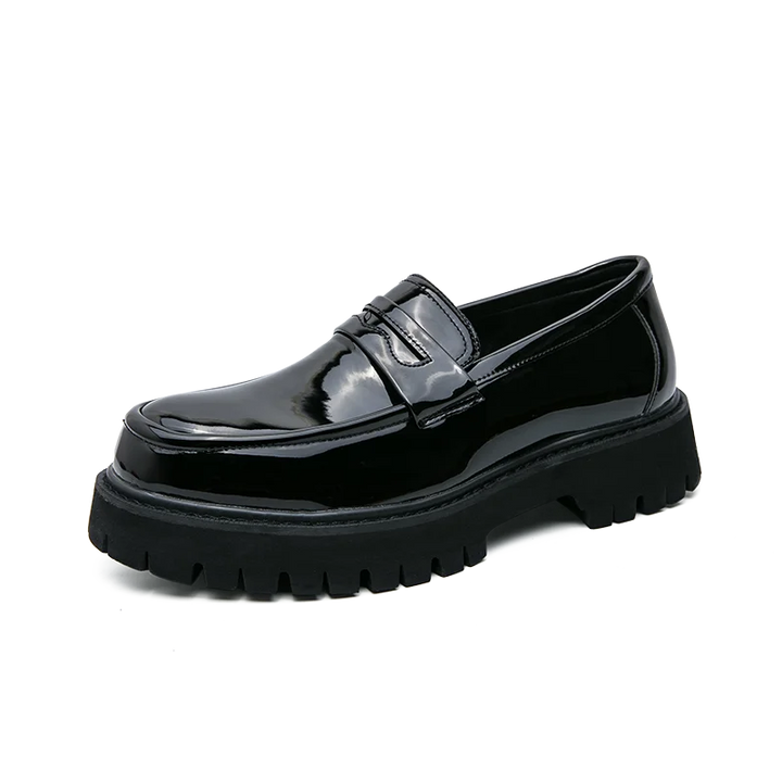 Marconi | Premium zakelijke Heren Loafers hoge zool-Loafers-Calora-Zwart Glanzend-38-Calora
