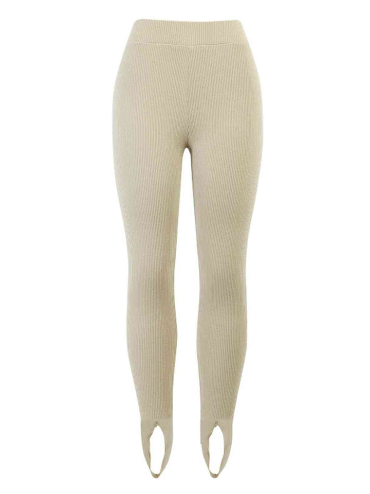Marelle | Geribbelde Midden Taille Leggings-Sportkleding & Accessoires-Calora-Bruin-S-Calora