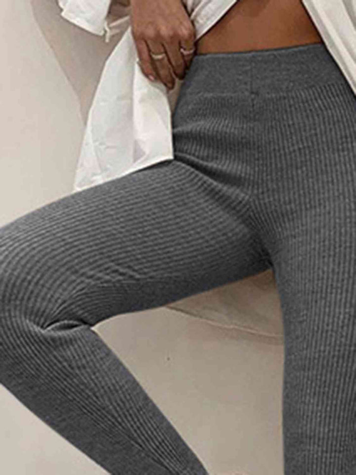 Marelle | Geribbelde Midden Taille Leggings-Sportkleding & Accessoires-Calora-Bruin-S-Calora