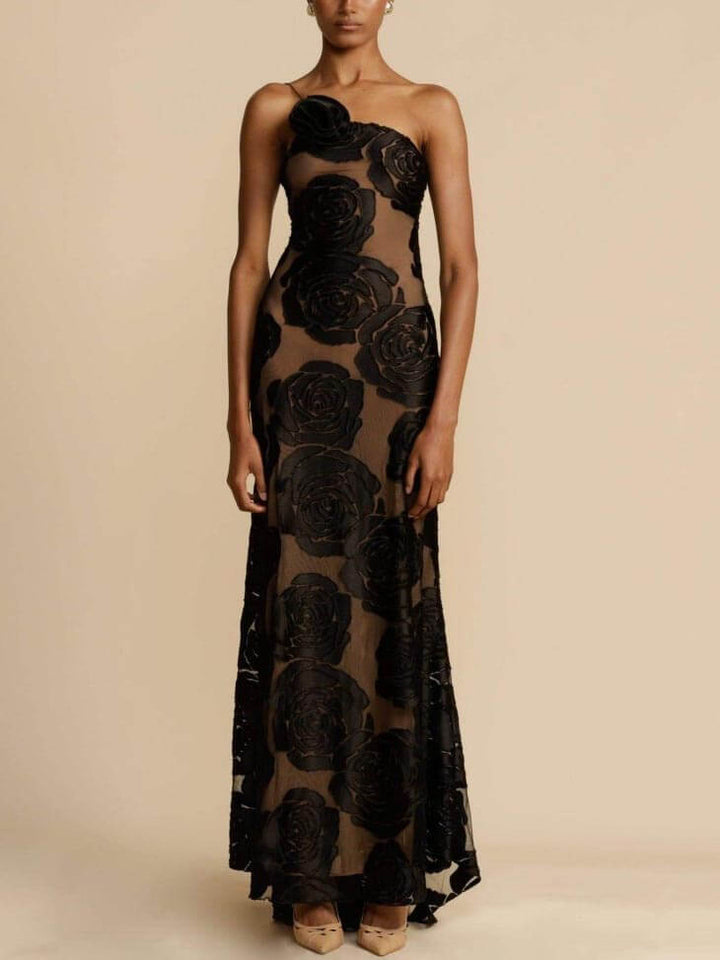 Marie Bloemen Maxi Jurk Met Vloeiende Silhouet En Comfort-Zomer Jurken-Calora-6 - 8 (S)-Calora