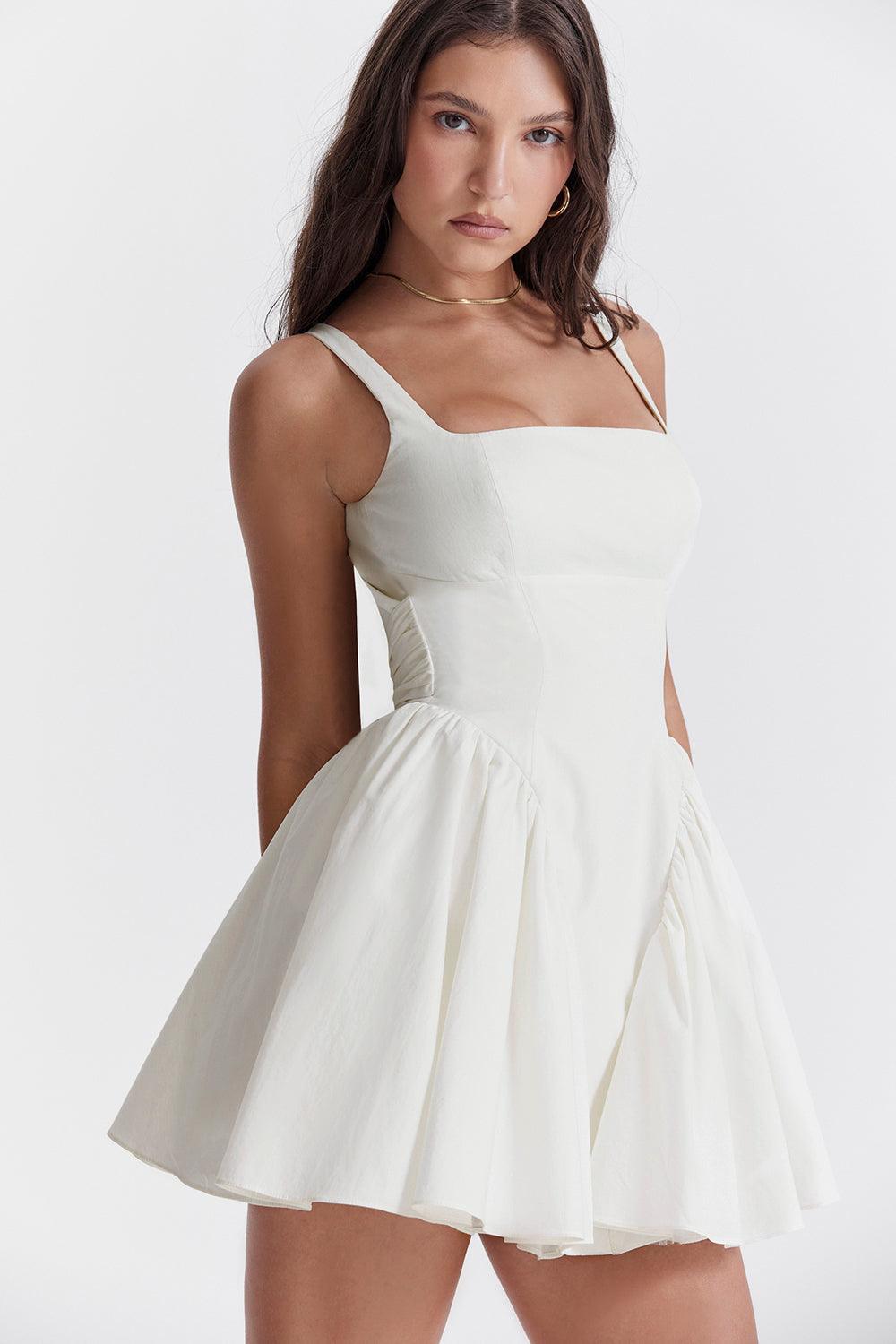 Marta | Mini Jurk met strik-Zomer Jurken-Calora-Zwart-XS-Calora