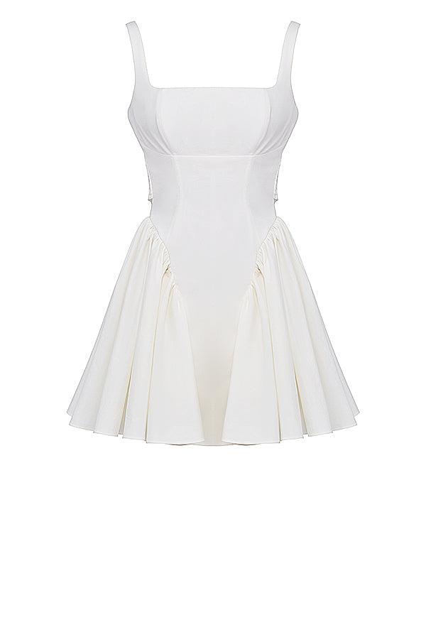 Marta | Mini Jurk met strik-Zomer Jurken-Calora-Zwart-XS-Calora