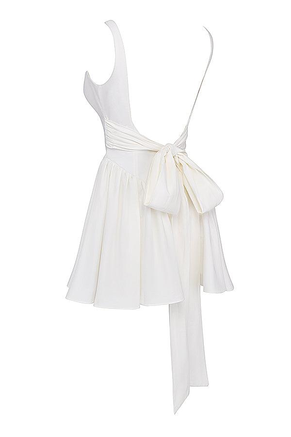 Marta | Mini Jurk met strik-Zomer Jurken-Calora-Zwart-XS-Calora