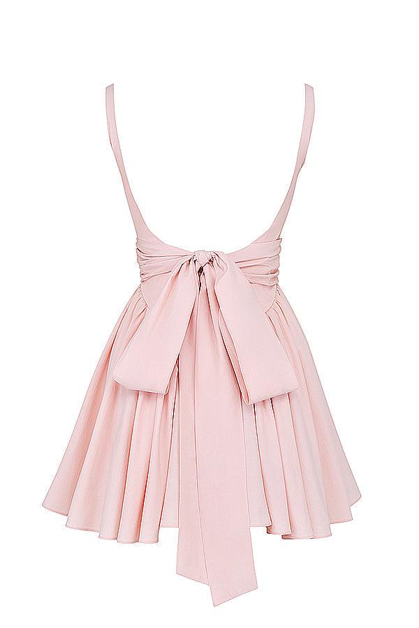 Marta | Mini Jurk met strik-Zomer Jurken-Calora-Zwart-XS-Calora