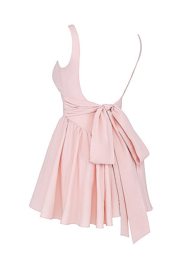 Marta | Mini Jurk met strik-Zomer Jurken-Calora-Zwart-XS-Calora
