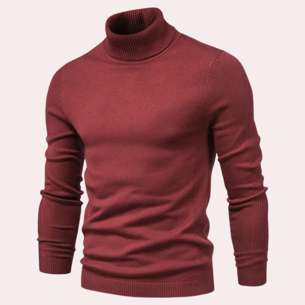 CALORA_ Mateo - Casual Heren Coltrui in Marineblauw, Grijs en Donkerrood