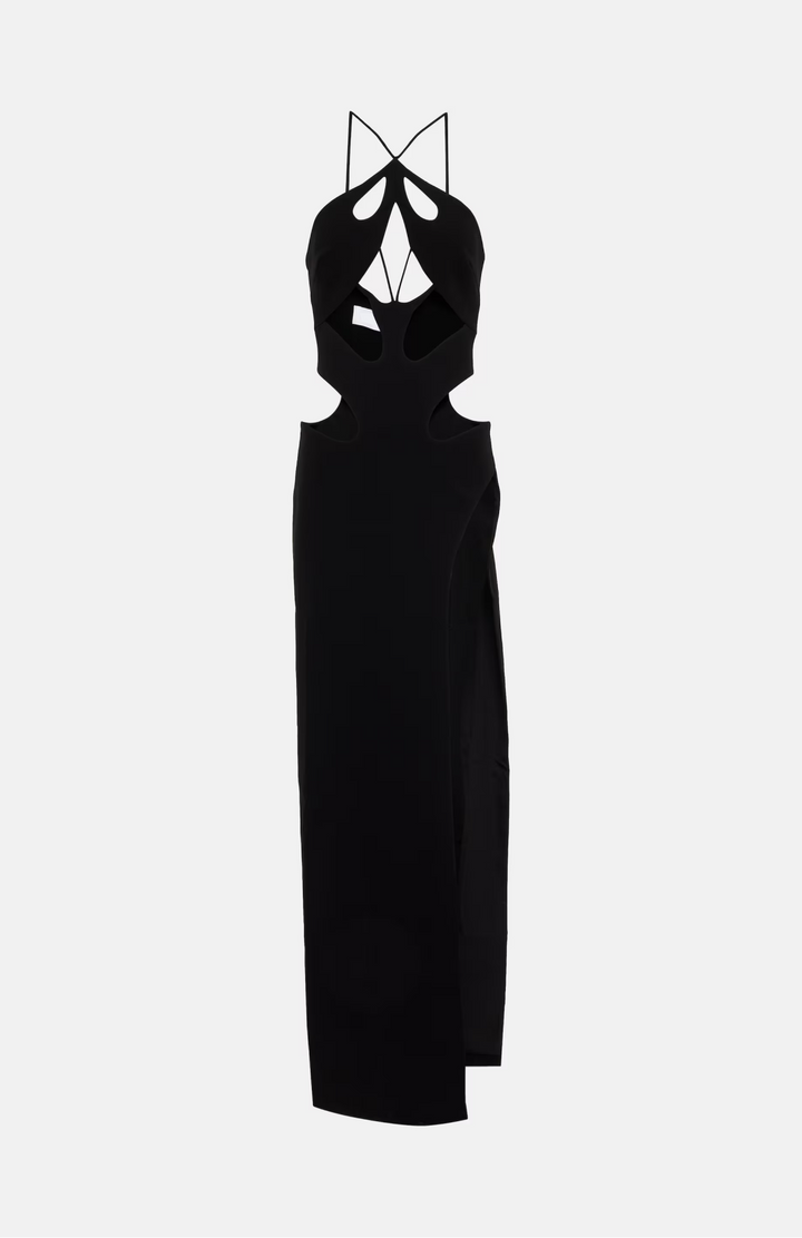 CALORA_ Maxi Jurk Halter Hals Cutouts Zijsplit Chic Damesjurk