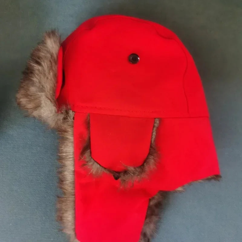 Men's Women's Winter Soviet Lei Feng Hats Outdoor Russian Ushanka Bomber Hat Thicken Windproof Fur Earflap Cap-Petten-Calora-5-One Size-Calora