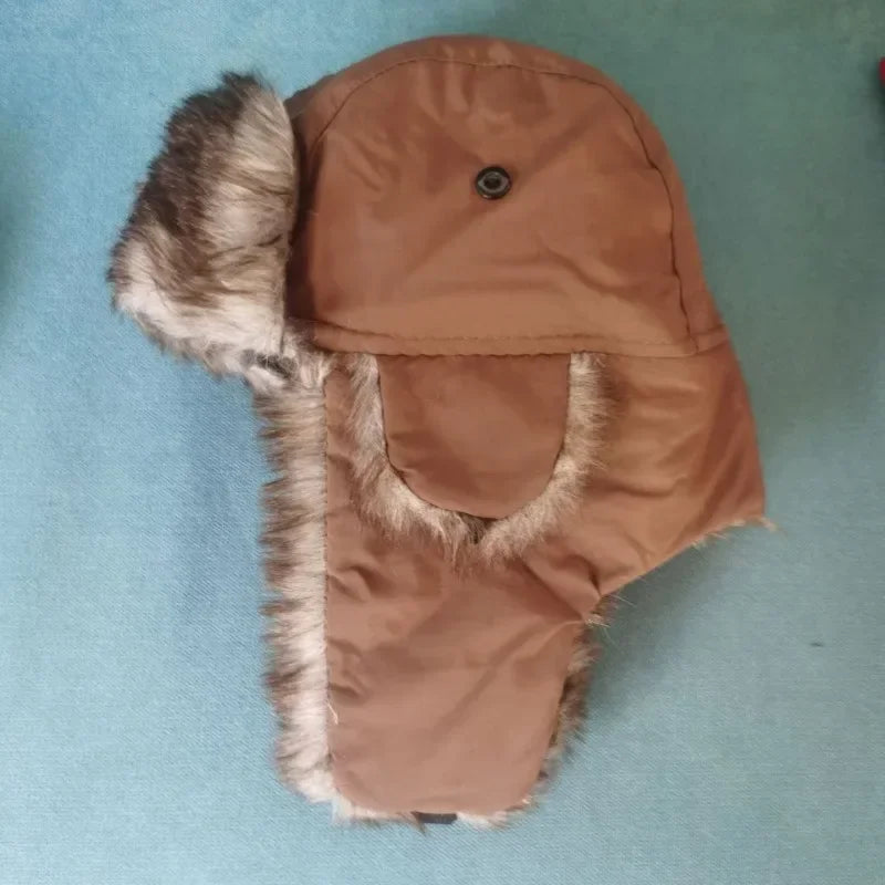Men's Women's Winter Soviet Lei Feng Hats Outdoor Russian Ushanka Bomber Hat Thicken Windproof Fur Earflap Cap-Petten-Calora-8-One Size-Calora