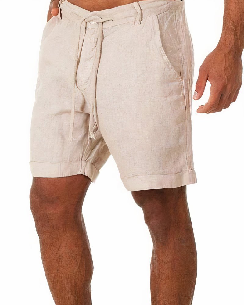 Miaron | Casual Katoen Linnen Mannen Shorts-Korte Broeken-Calora-Beige-S-Calora