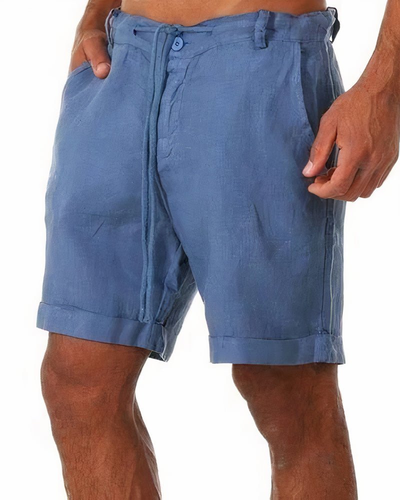 Miaron | Casual Katoen Linnen Mannen Shorts-Korte Broeken-Calora-Blauw-S-Calora