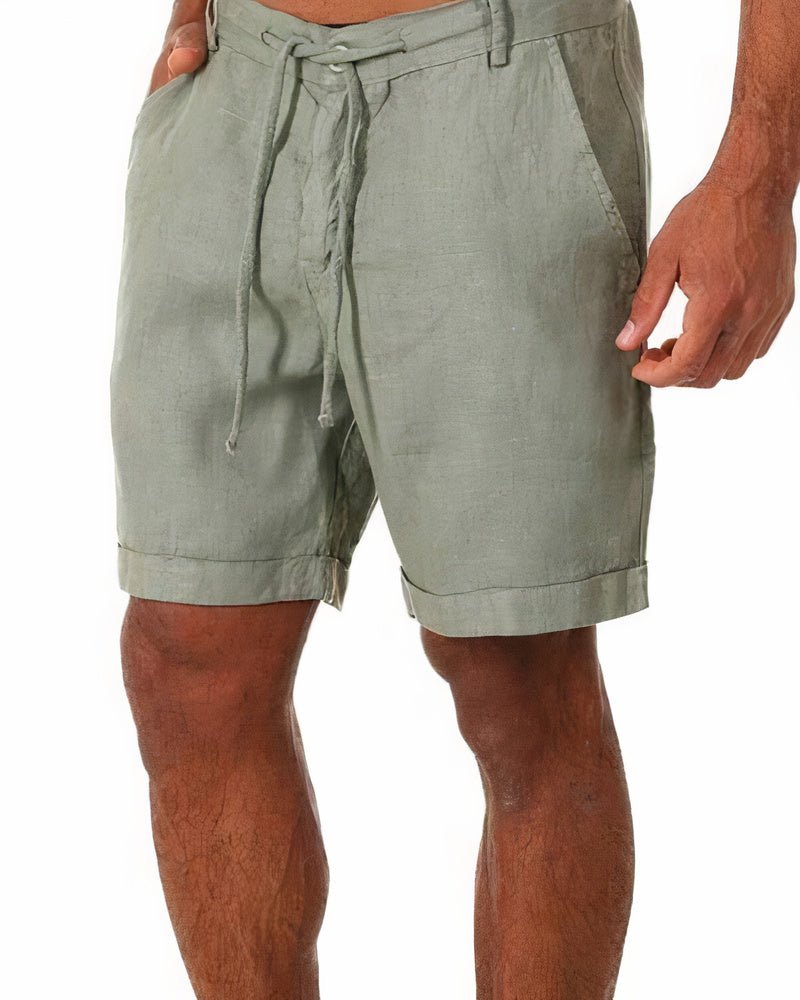 Miaron | Casual Katoen Linnen Mannen Shorts-Korte Broeken-Calora-Groen-S-Calora