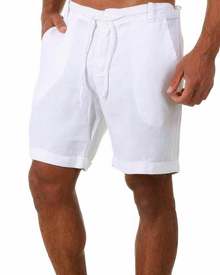 Miaron | Casual Katoen Linnen Mannen Shorts-Korte Broeken-Calora-Wit-S-Calora