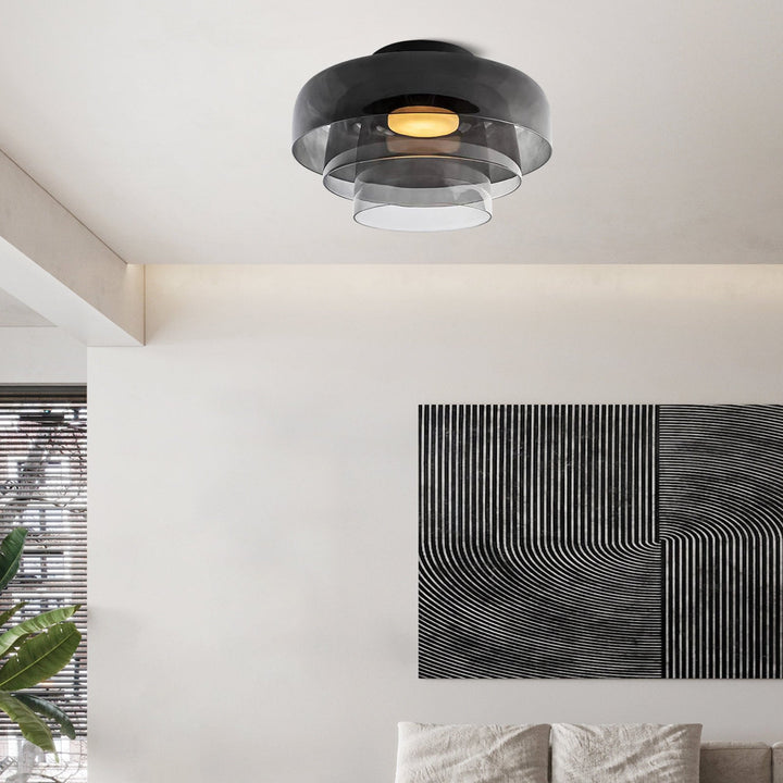 CALORA_ Middeleeuwse Flush Mount Glazen Plafondlamp - D42 x H11cm, D40 x H18cm, D42 x H26cm