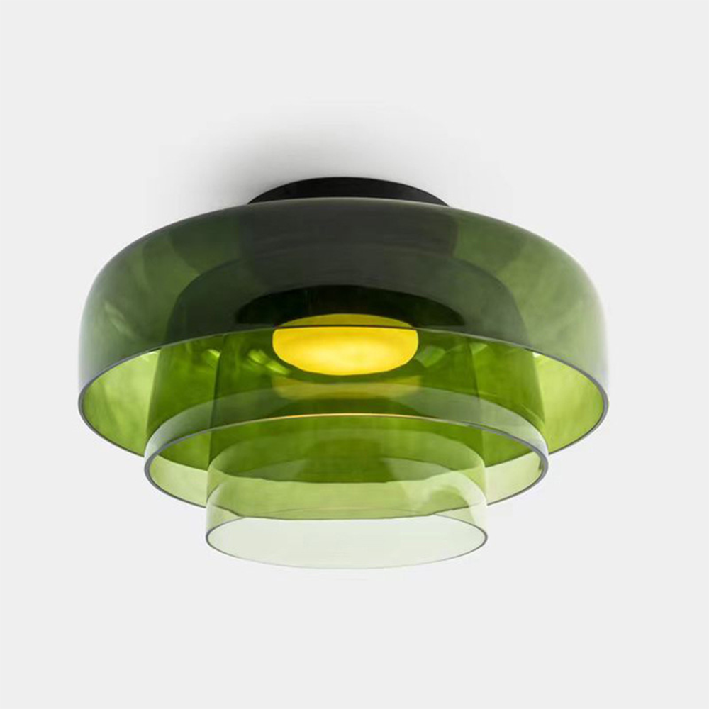 CALORA_ Middeleeuwse Flush Mount Glazen Plafondlamp - D42 x H11cm, D40 x H18cm, D42 x H26cm