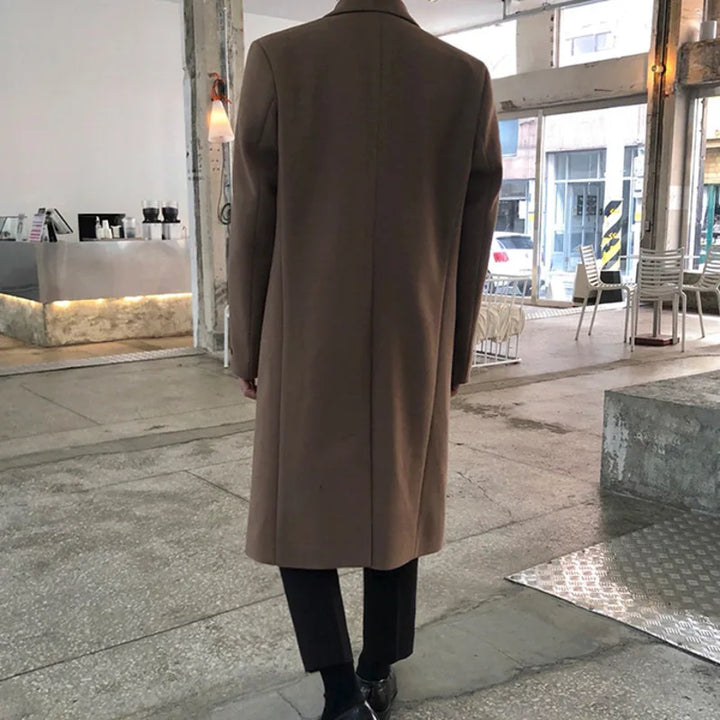 Milan | Herfst Winter Wollen Middellange Overjas Dubbele knopen-Zomer Jassen-Calora-Bruin-M-Calora