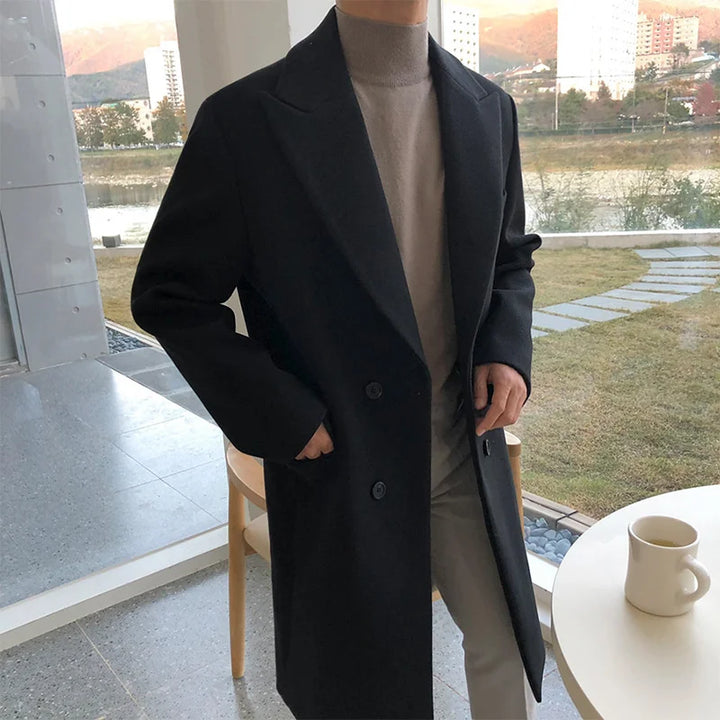Milan | Herfst Winter Wollen Middellange Overjas Dubbele knopen-Zomer Jassen-Calora-Bruin-M-Calora