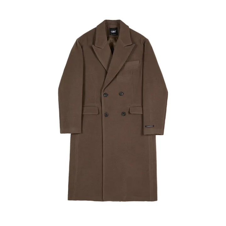 Milan | Herfst Winter Wollen Middellange Overjas Dubbele knopen-Zomer Jassen-Calora-Bruin-M-Calora