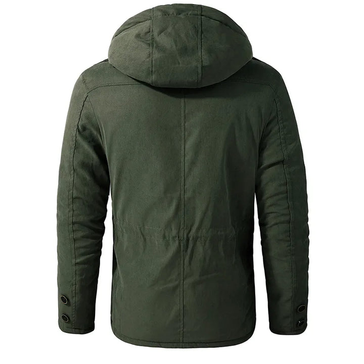 CALORA_ Militaire Parka met warme voering en capuchon