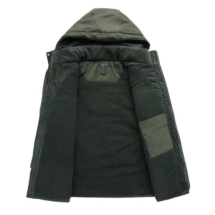 CALORA_ Militaire Parka met warme voering en capuchon