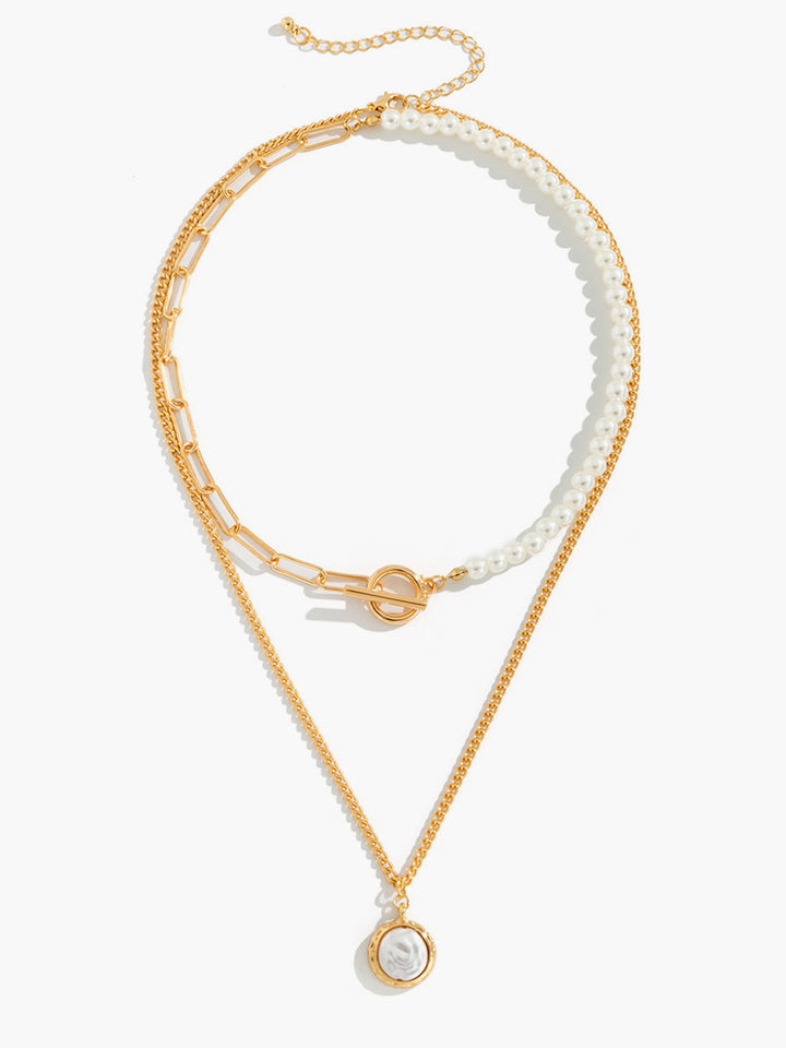Minera | Parel hanger Ketting set-Kettingen-Calora-Goud-One Size-Calora