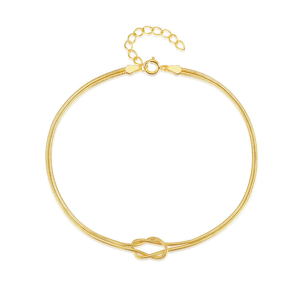 CALORA_ Minimalistische armband liefdesknoop van Titanium