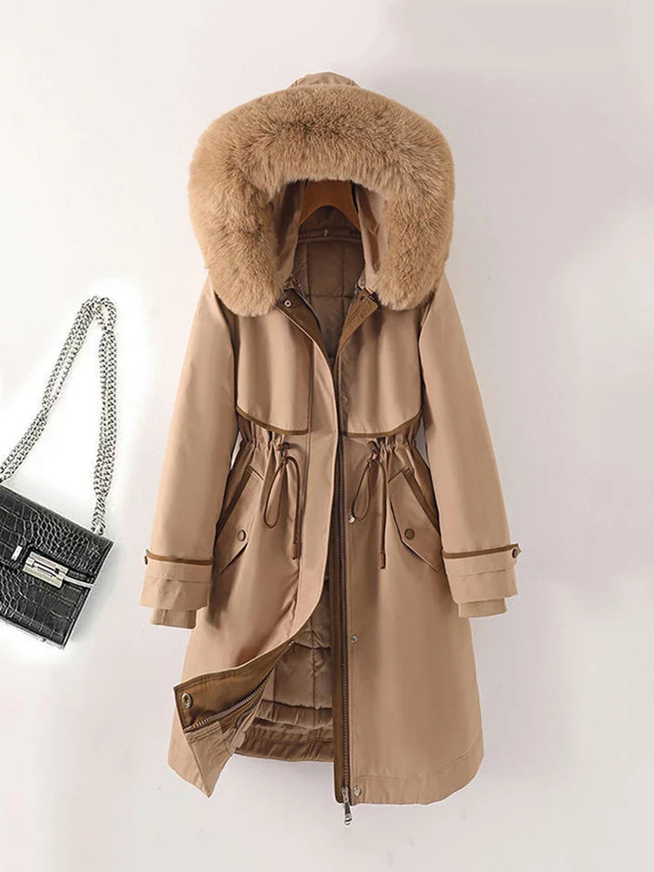 Mireille | Winterjas voor dames met afneembare binnencapuchon-Zomer Jassen-Calora-Bruin-M-Calora