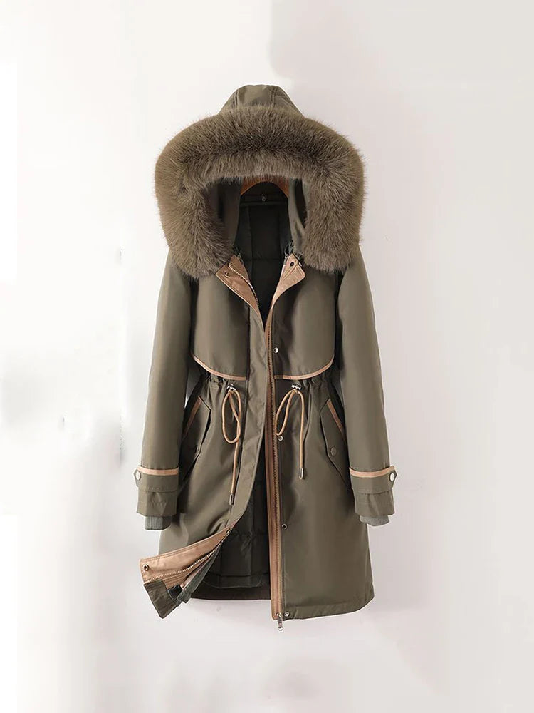 Mireille | Winterjas voor dames met afneembare binnencapuchon-Zomer Jassen-Calora-Grijs-M-Calora