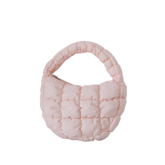 CALORA_ Mode Mini Puffer Draagtas Elegante Paarse Gewatteerde Telefoontas