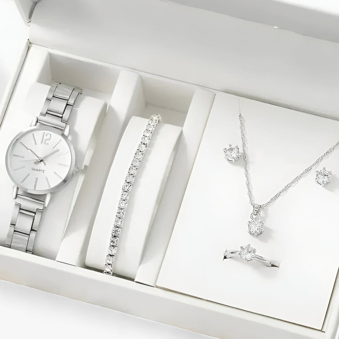 Modern rond Horloge van Legering - Inclusief Armband-Horloges-Calora-5 stuks zonder doos-Calora