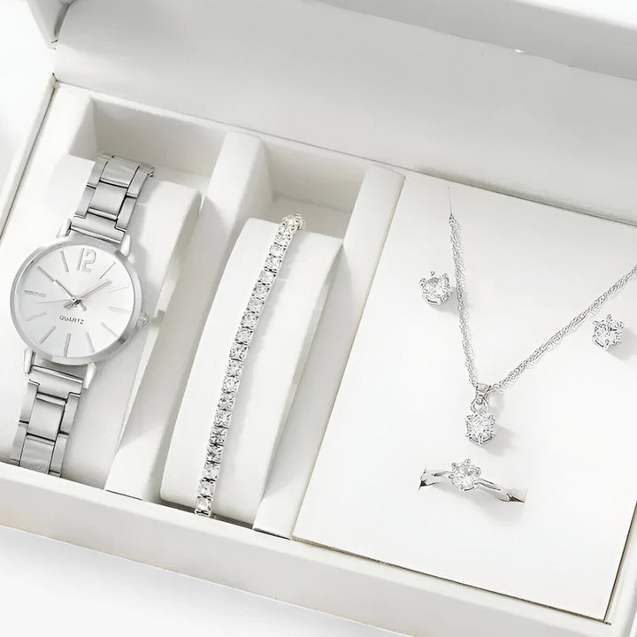 Modern rond Horloge van Legering - Inclusief Armband-Horloges-Calora-5 stuks zonder doos-Calora
