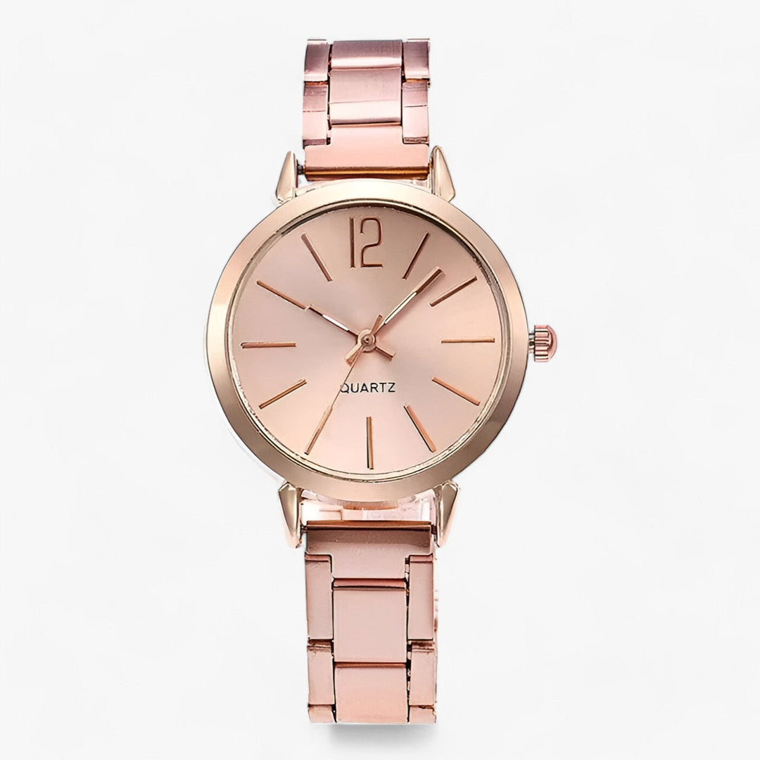 Modern rond Horloge van Legering - Inclusief Armband-Horloges-Calora-Roségoud-Calora