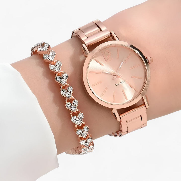 Modern rond Horloge van Legering - Inclusief Armband-Horloges-Calora-Zilver-Calora