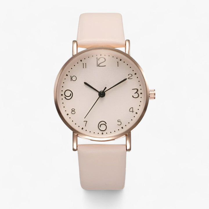 Modern Rond kwarts Polshorloge-Horloges-Calora-Beige-Calora