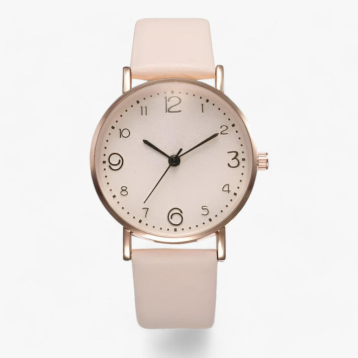 Modern Rond kwarts Polshorloge-Horloges-Calora-Beige-Calora