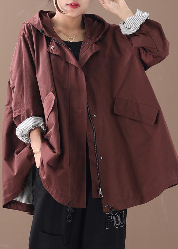 Moderne baggy plus size Regen Jas met capuchon voor dames-Zomer Jassen-Calora-Groen-S-Calora