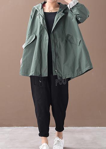 Moderne baggy plus size Regen Jas met capuchon voor dames-Zomer Jassen-Calora-Groen-S-Calora
