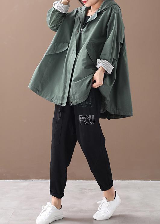 Moderne baggy plus size Regen Jas met capuchon voor dames-Zomer Jassen-Calora-Groen-S-Calora