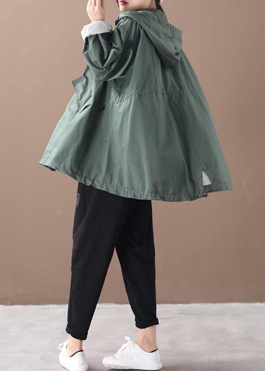Moderne baggy plus size Regen Jas met capuchon voor dames-Zomer Jassen-Calora-Groen-S-Calora