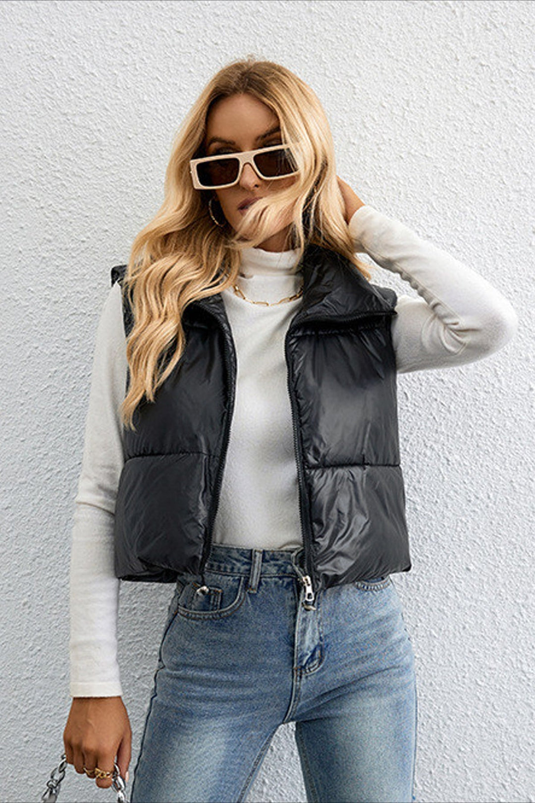 CALORA_ Moderne Casual Puffer Gilet voor Dames
