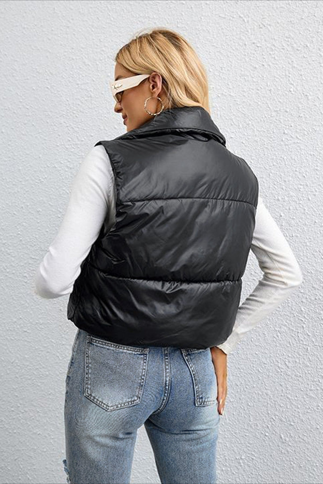CALORA_ Moderne Casual Puffer Gilet voor Dames