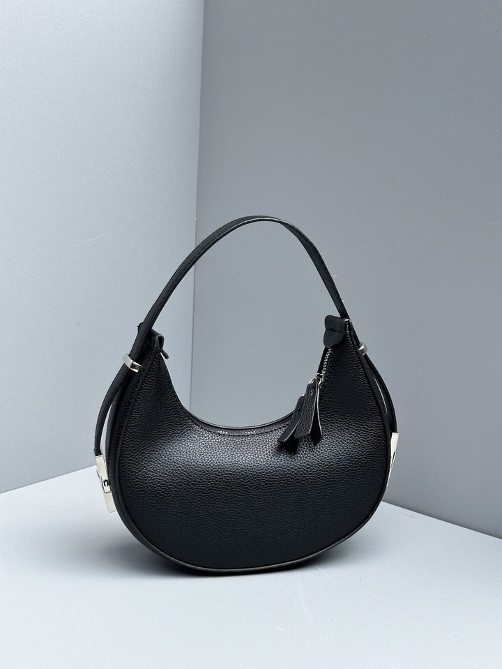 CALORA_ Moderne Dames Okseltas - Handtas met Lock Crescent Ontwerp
