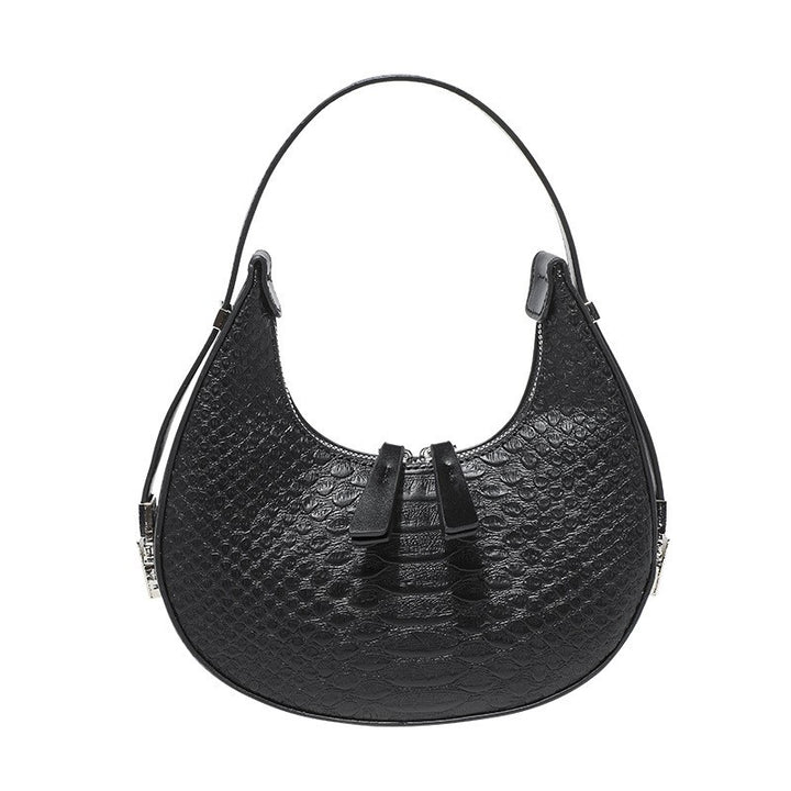 CALORA_ Moderne Dames Okseltas - Handtas met Lock Crescent Ontwerp
