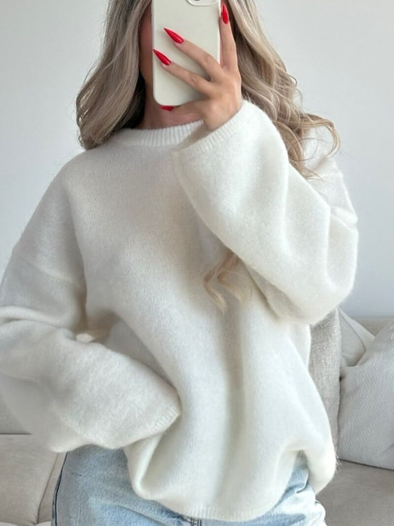 CALORA_ Moderne Pullover met Losse Pasvorm en Wijde Mouwen
