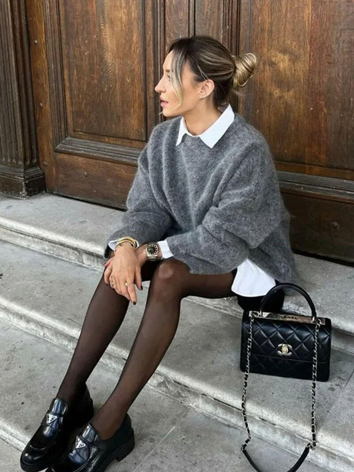 CALORA_ Moderne Pullover met Losse Pasvorm en Wijde Mouwen