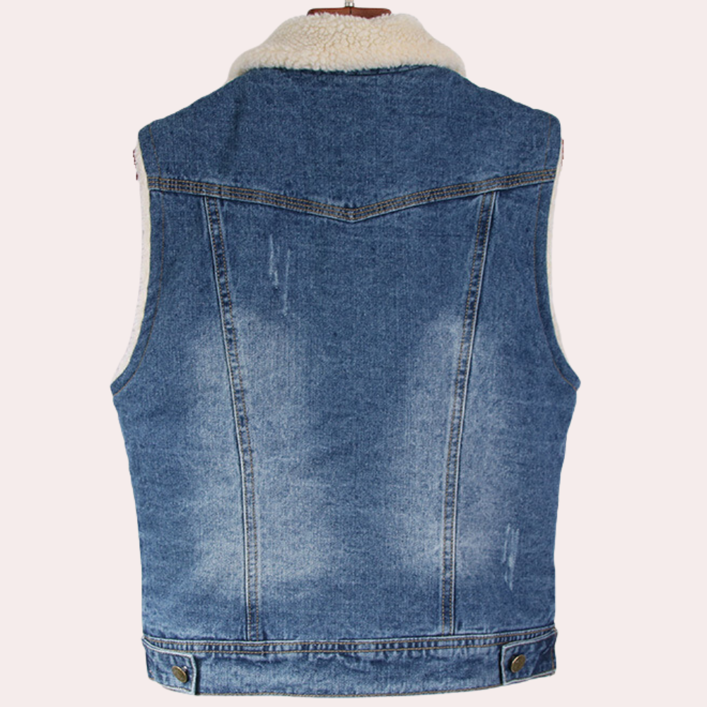 CALORA_ Modieus Denim Vest voor Dames - Comfortabel en Stijlvol Gilet
