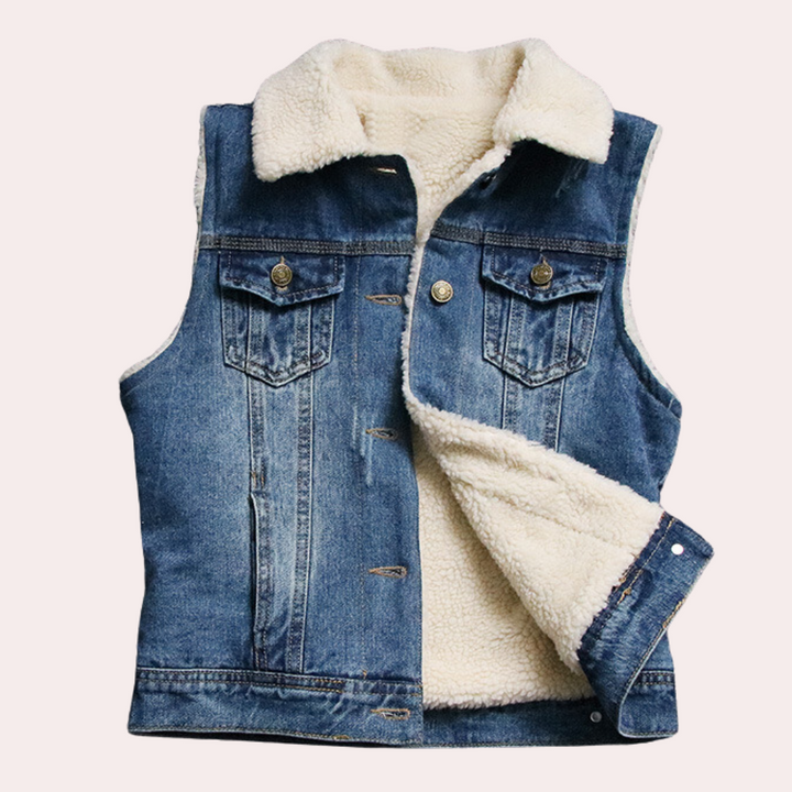 CALORA_ Modieus Denim Vest voor Dames - Comfortabel en Stijlvol Gilet